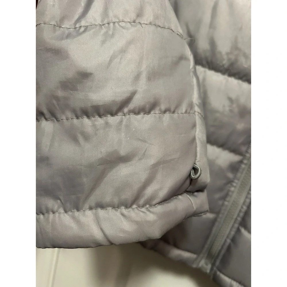 Reebok Kids Unisex XL 18 Gray Puffer Jacket‎ Full Zip Mock Neck Coat Outerwear